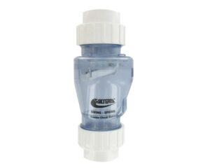 1.5" Inch Valterra Spring Non-return valve with flap (Clear with unions)