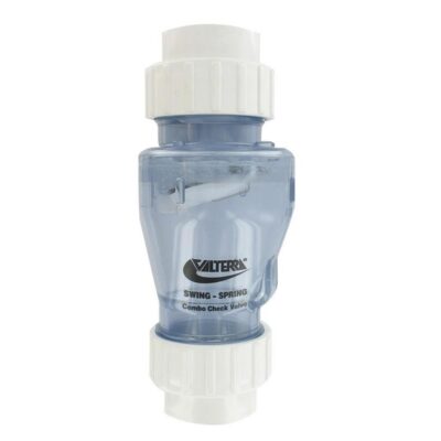 1.5" Inch Valterra Spring Non-return valve with flap (Clear with unions)